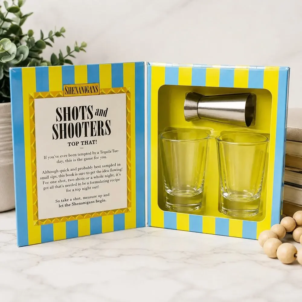 Shenanigans Shots & Shooters Gift Box Set | Shot Glasses, Jigger & Recipe Book